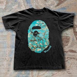 Bape Black Vincent Van Gogh Almond Blossom Tee